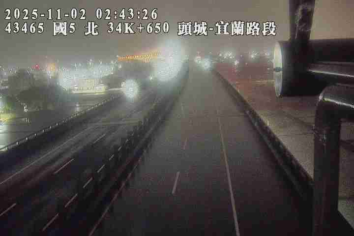 國道五號 34K+650 北向 宜蘭交流道到頭城交流道 距離2.3公里