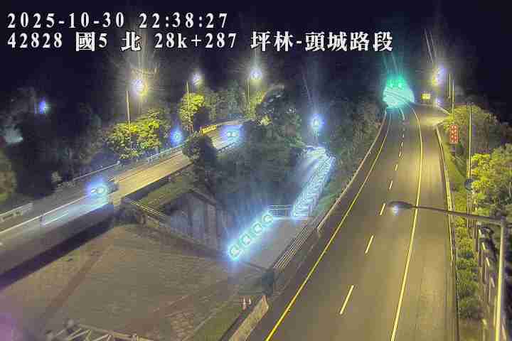 國道5號 北上 28K+287 頭城交流道到坪林交控交流道 距離2.7公里 氣溫19.9度